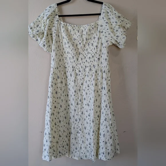 BERYL Boutique Cottagecore Dress, Puff Sleeves, Ruched Bodice, Floral Print, XL - Picture 4 of 6